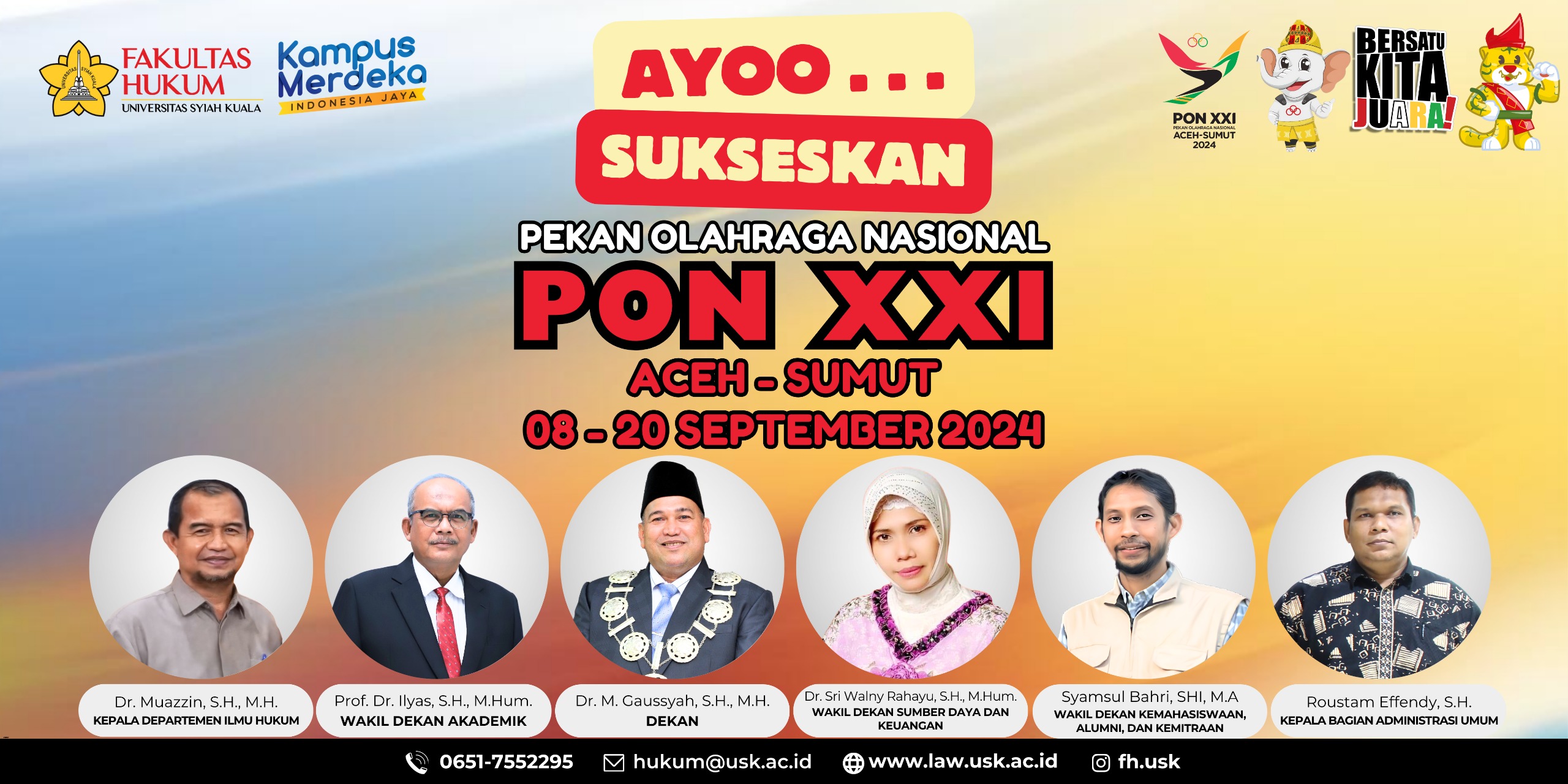 Dekan dan Civitas Akademika Fakultas Hukum USK Dukung PON XXI Aceh-Sumut